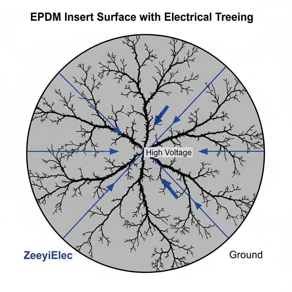 Diagrama que ilustra la propagación del rastreo de carbono desde el perno de cobre hasta el collar del pozo conectado a tierra.