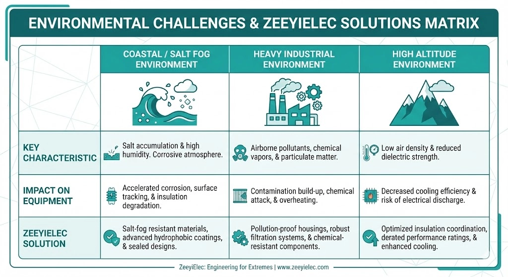 Матрица состояния окружающей среды на участке, отображающая прибрежные и промышленные факторы на профили изоляции втулок.