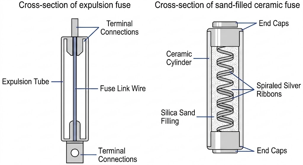 المقطع العرضي الداخلي لأنبوب الطرد باي-أو-نيت والصمام المحدد للتيار.