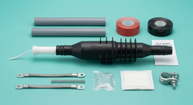 Professional medium voltage cold shrink cable accessories kit with silicone terminations for 10kV-35kV applications.