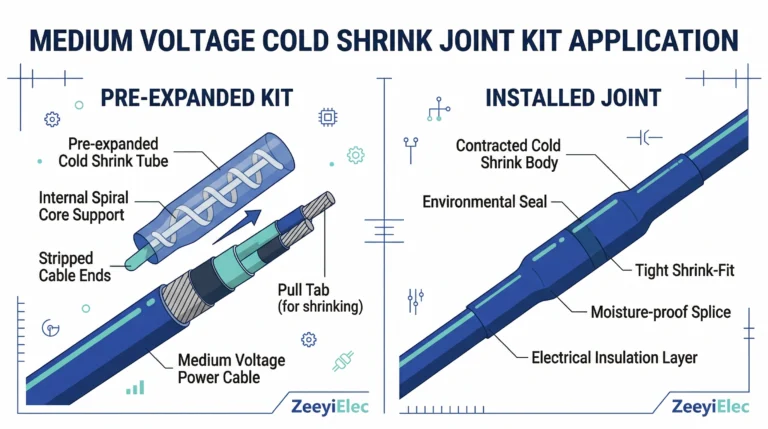 Комплект для установки термоусадочных муфт на силовой кабель среднего напряжения.