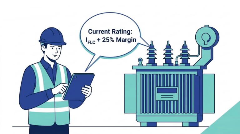 Engineer reviewing low voltage bushing current rating specifications on a distribution transformer.