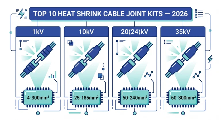 Comparação dos 10 melhores kits de emendas de cabos com mangas termorretráteis para projetos de distribuição de energia, por classe de tensão